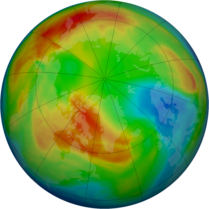 Arctic ozone map for 24 January 1983